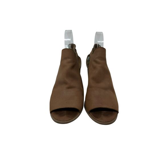 Lucky Brand Brown Suede Leather Open Toe Heeled Shoes size 8M - Picture 13 of 16